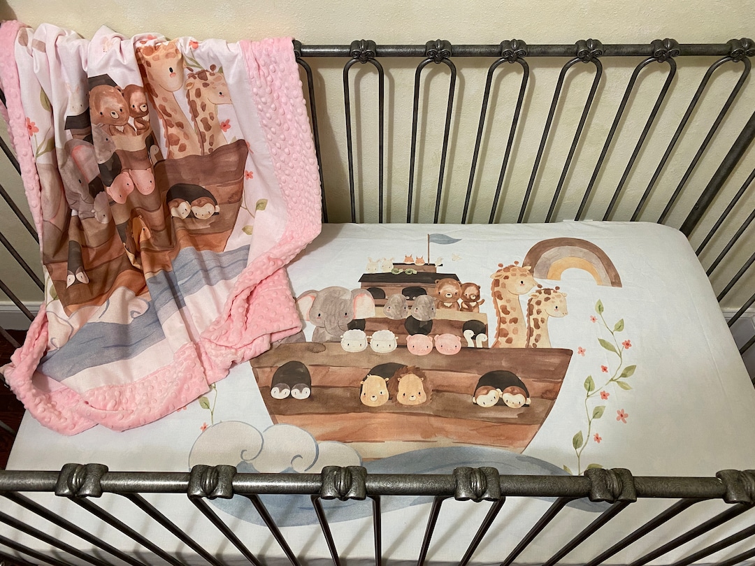 Noah's Ark Crib Bedding Set, Nursery Bedding, Baby Girl, Baby Girl Crib ...