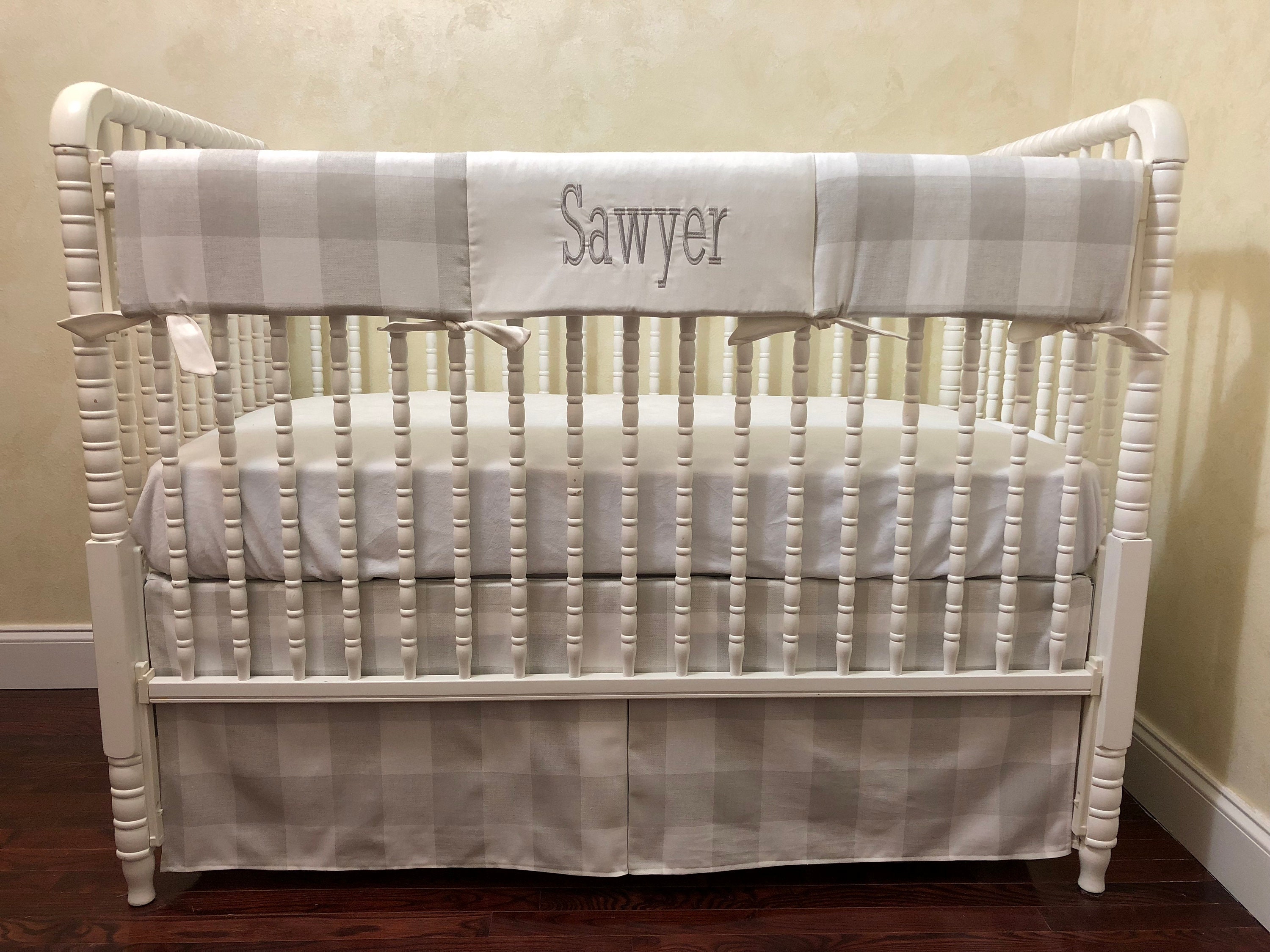 plaid crib bedding