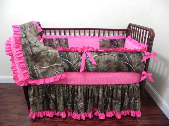 Girl Camo Crib Bedding Set Mary Elizabeth Girl Baby Bedding Etsy