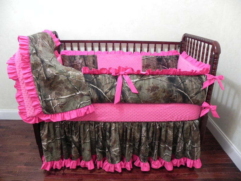 Girl Camo Crib Bedding Set Mary Elizabeth Girl Baby Bedding Etsy
