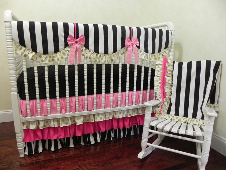 pink and gold baby bedding sets