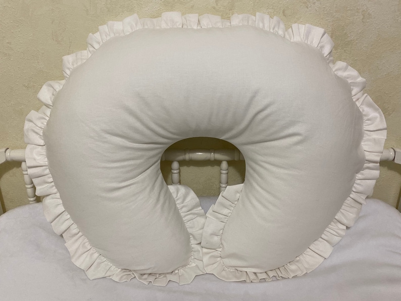 Funda de almohada de lactancia de algodón con volante, elige tu color imagen 3