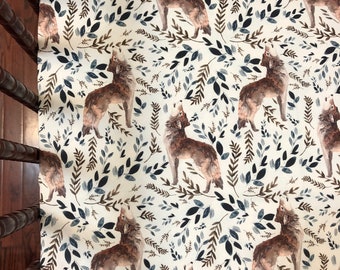 Wolf Crib Sheet, Woodland Crib Sheet