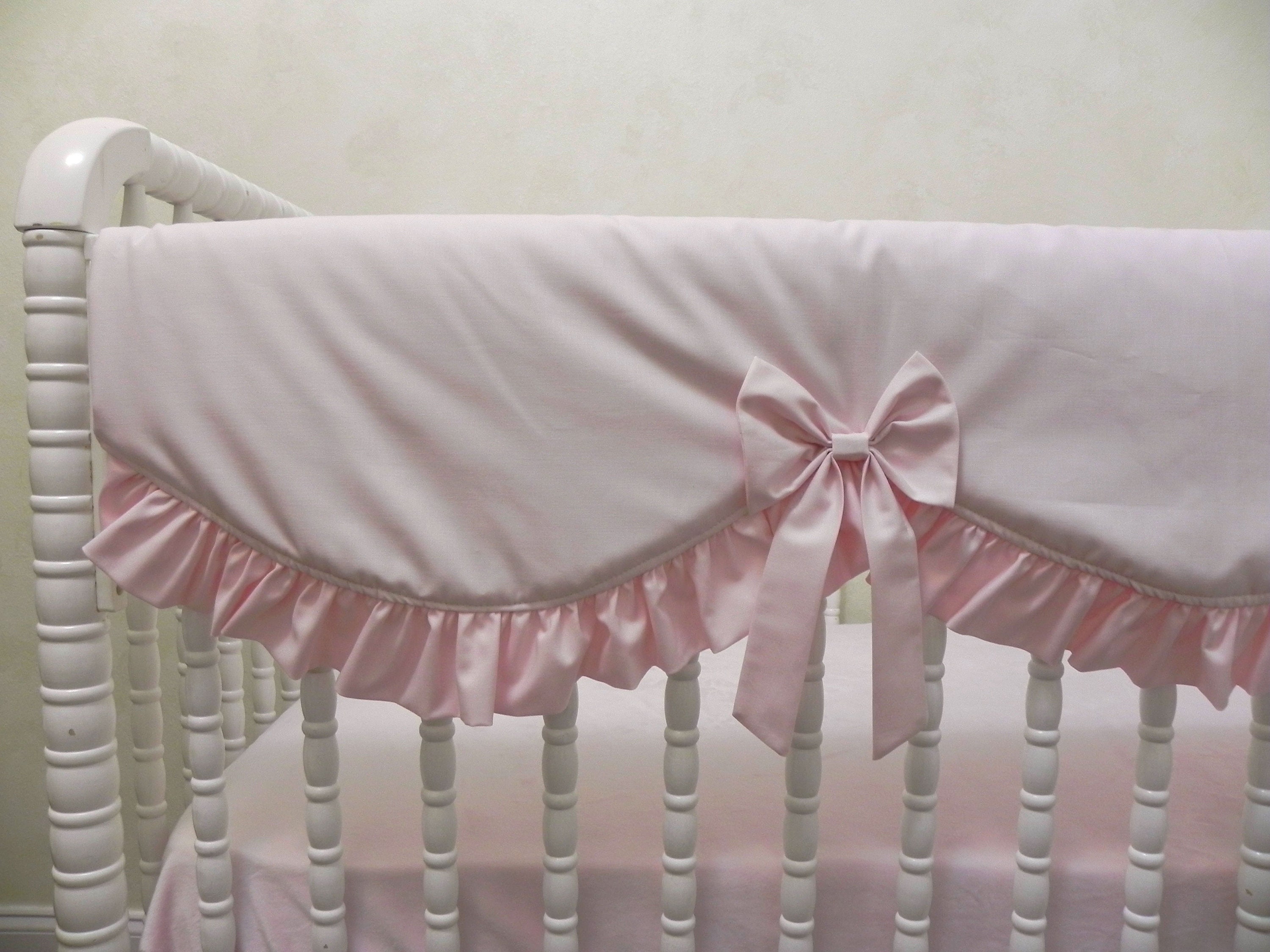 Pale Pink Baby Girl Crib Bedding Set Crib Rail Cover Ruffled Etsy