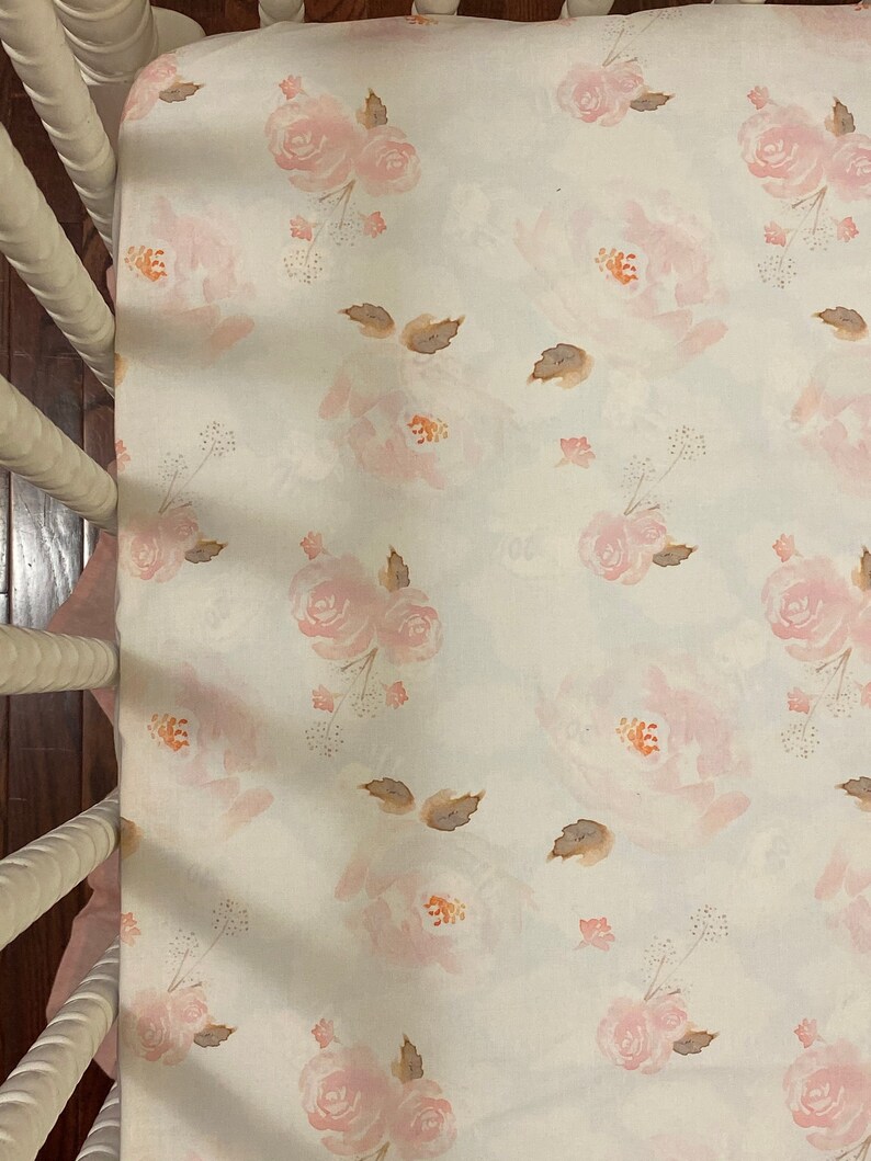 Blush Pink Linen Baby Crib Bedding Set Baby Girl Crib Etsy