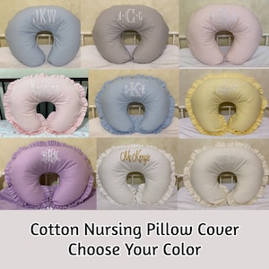 Cotton Nursing Pillow Cover, Baby Girl Nursing Pillow Cover, Baby Boy Nursing Pillow Cover, Breastfeeding Pillow Cover, Choose Your Color