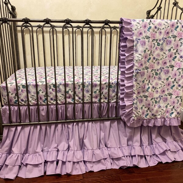 Purple Crib Bedding Etsy