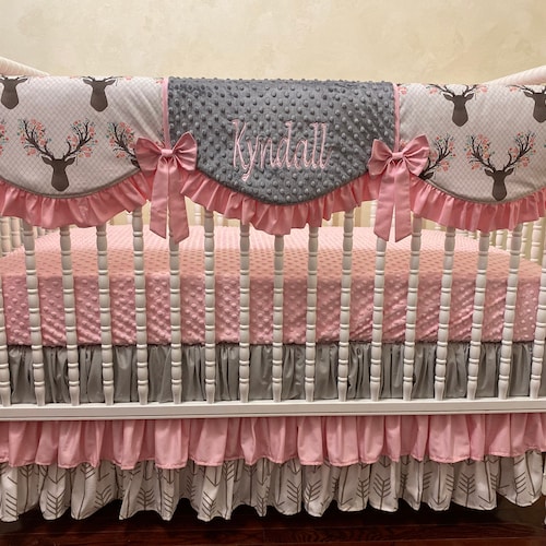 Floral Woodland Crib Bedding for Baby Girl Etsy