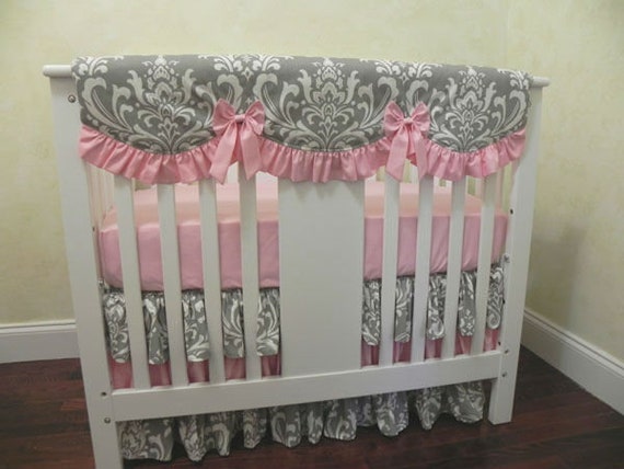 mini crib bedding set for girl