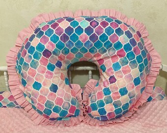 Nursing Pillow Cover with Ruffle, Mermaid Nursing Pillow Cover