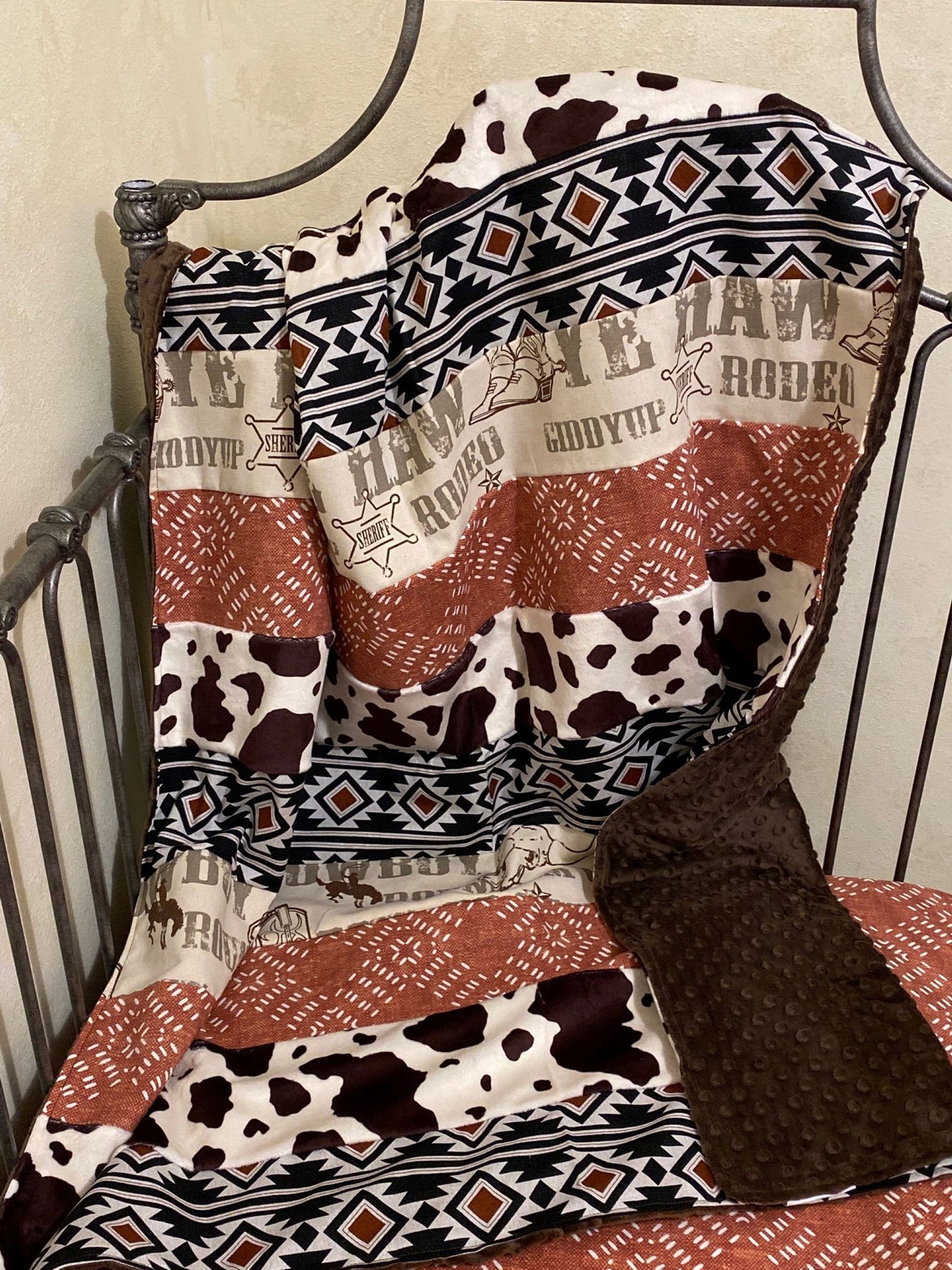 Cowboy Baby Bedding Western Crib Bedding in Rust Brown Etsy