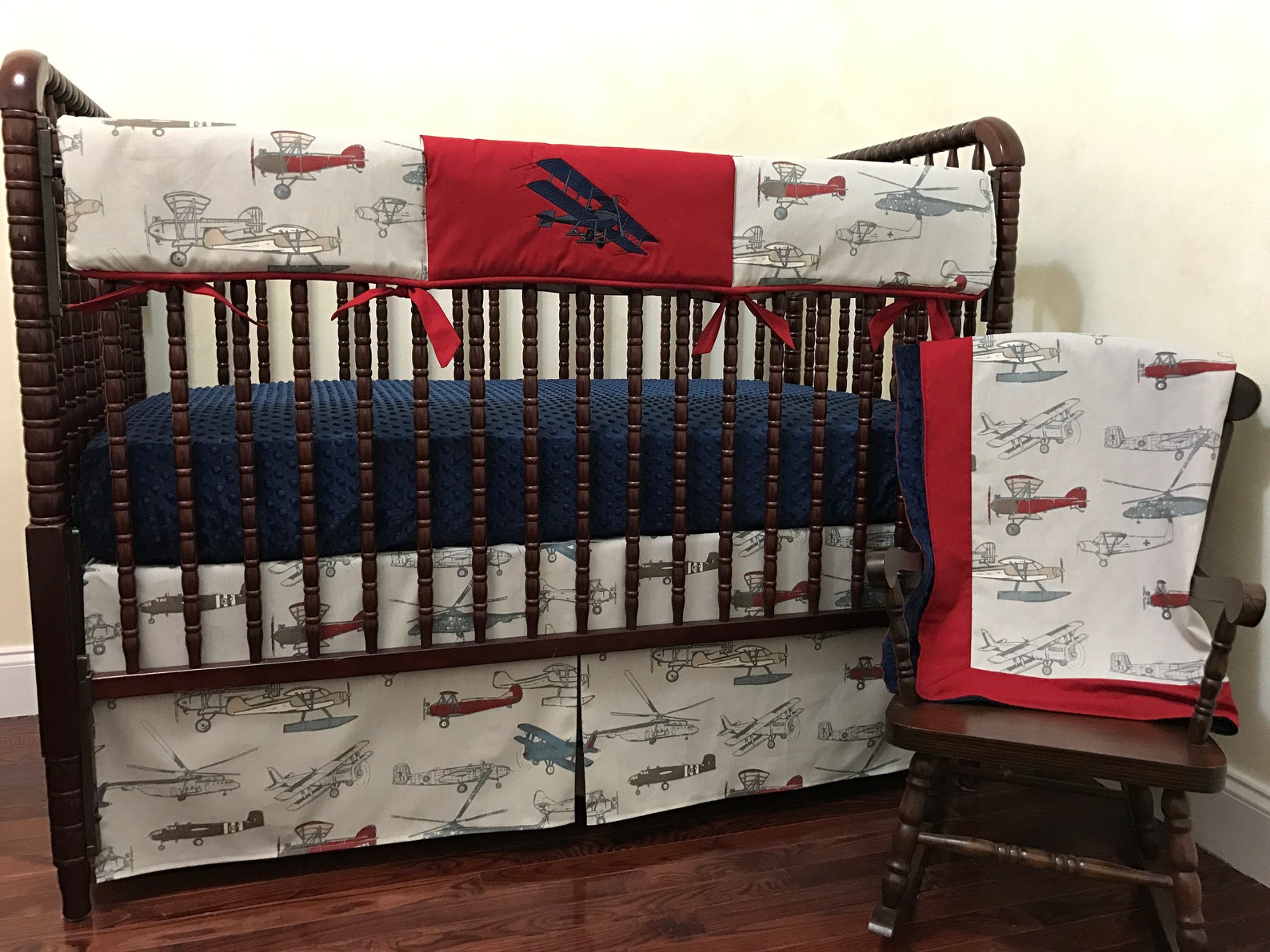 Airplane Baby Bedding Set Talbot Boy Crib Bedding Crib Rail Etsy