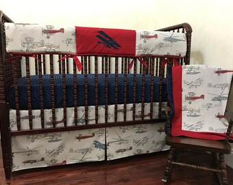 aeroplane cot bedding