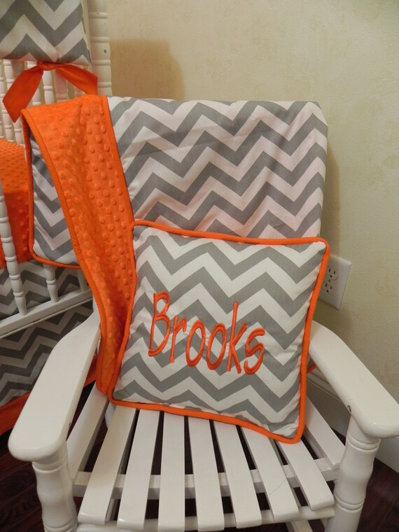 orange crib bedding