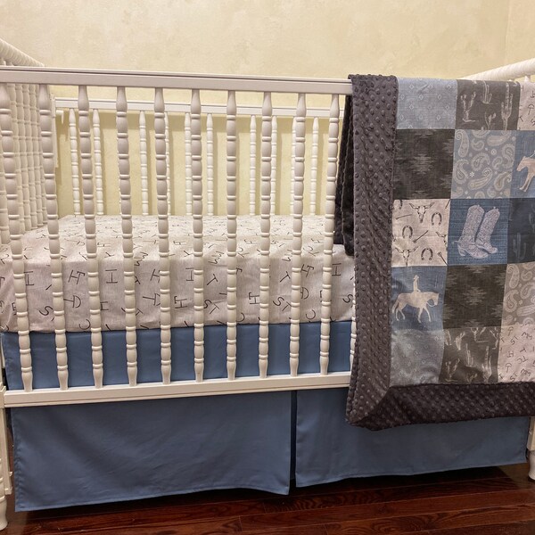 Baby Boy Cowboy Crib Bedding Etsy