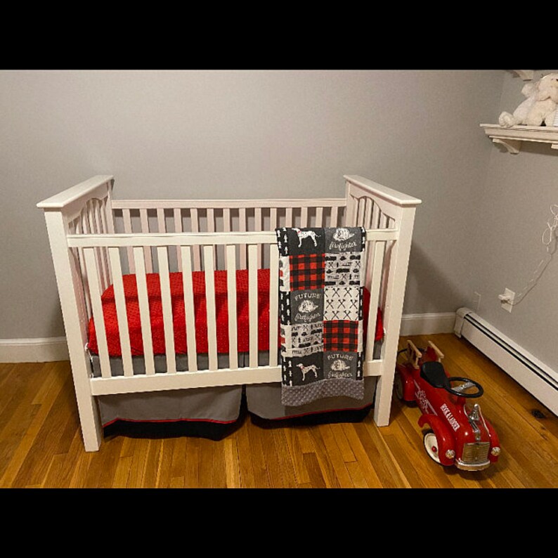 Firefighter Crib Bedding Boy Baby Bedding Firetruck Baby ...