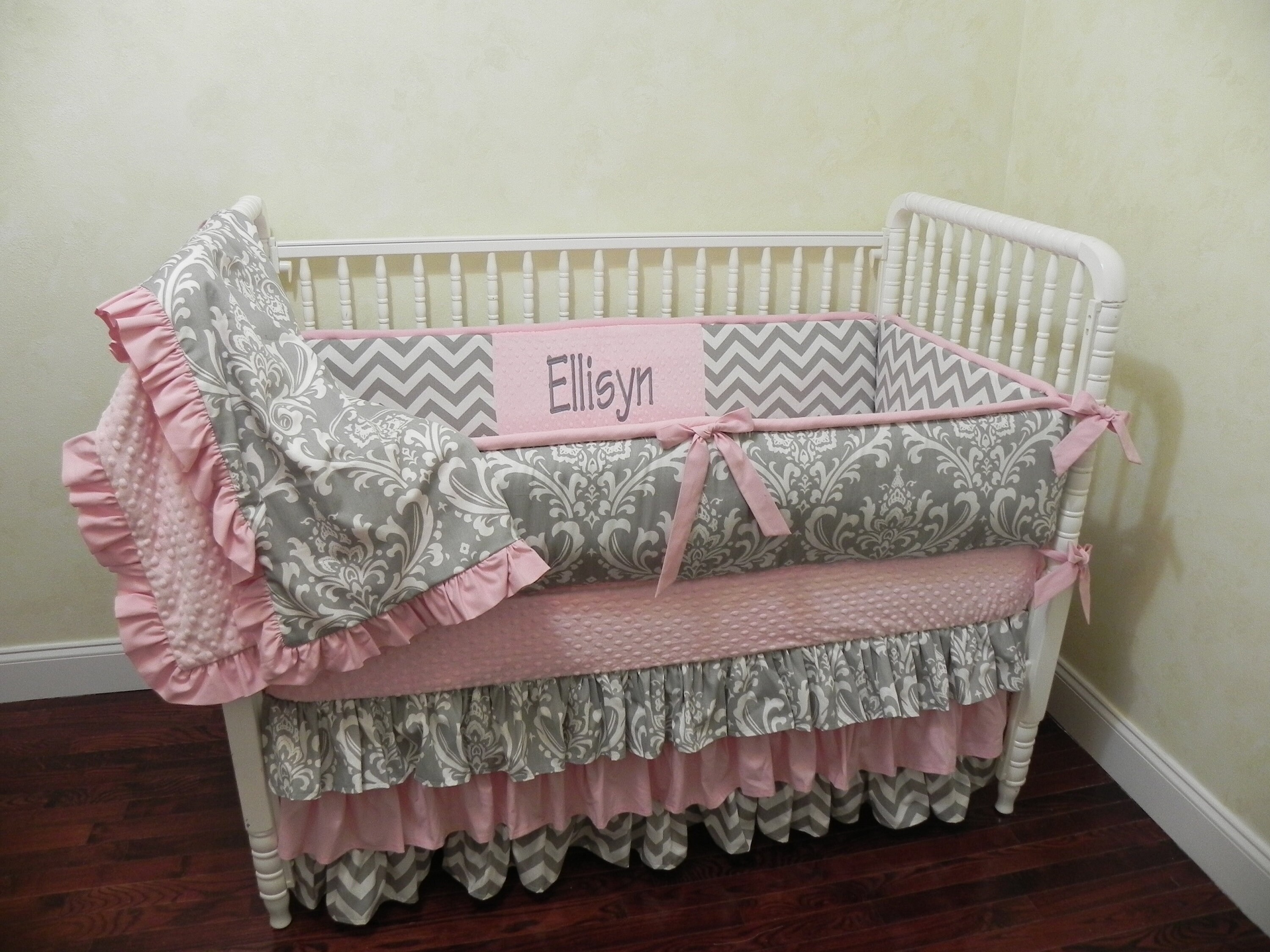Baby Girl Bedding Set Ellisyn Girl Crib Bedding Pink and Etsy