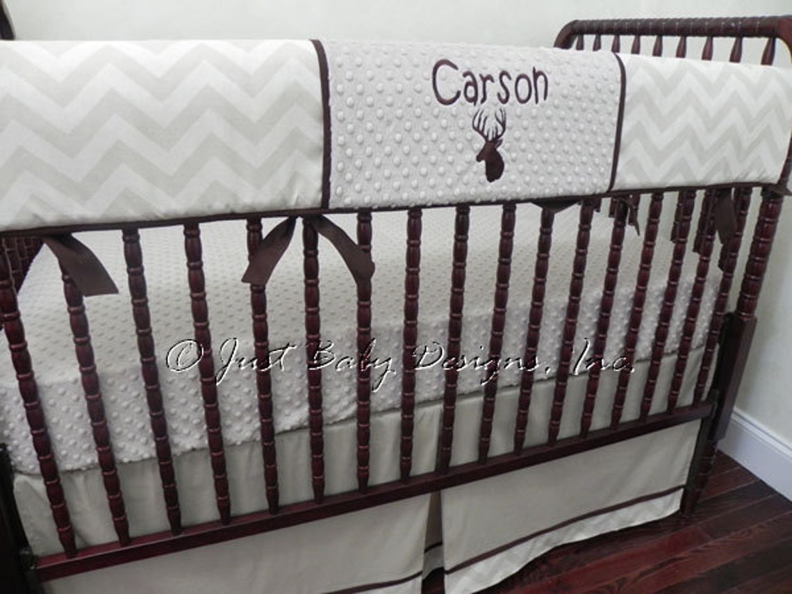 Baby Boy woodland Crib Bedding. Deer Crib Bedding Crib Rail Etsy