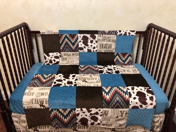 Cowboy Crib Bedding Western Crib Bedding Boy Baby Bedding Etsy