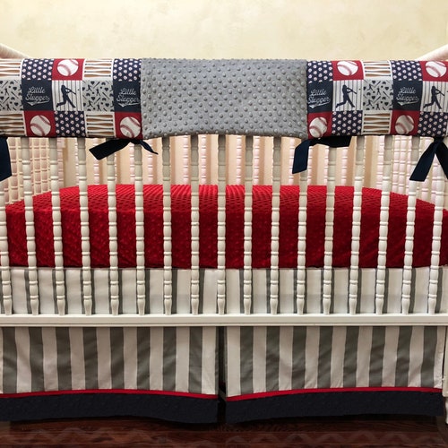Baseball Crib Bedding Boy Baby Bedding Vintage Baseball Etsy