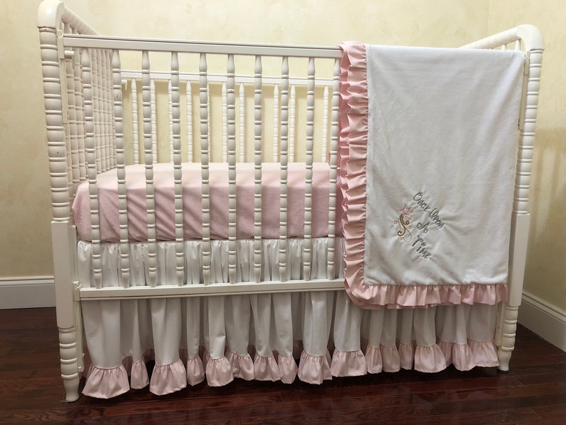 Baby Girl Cinderella Crib Bedding White and Pink Princess Etsy