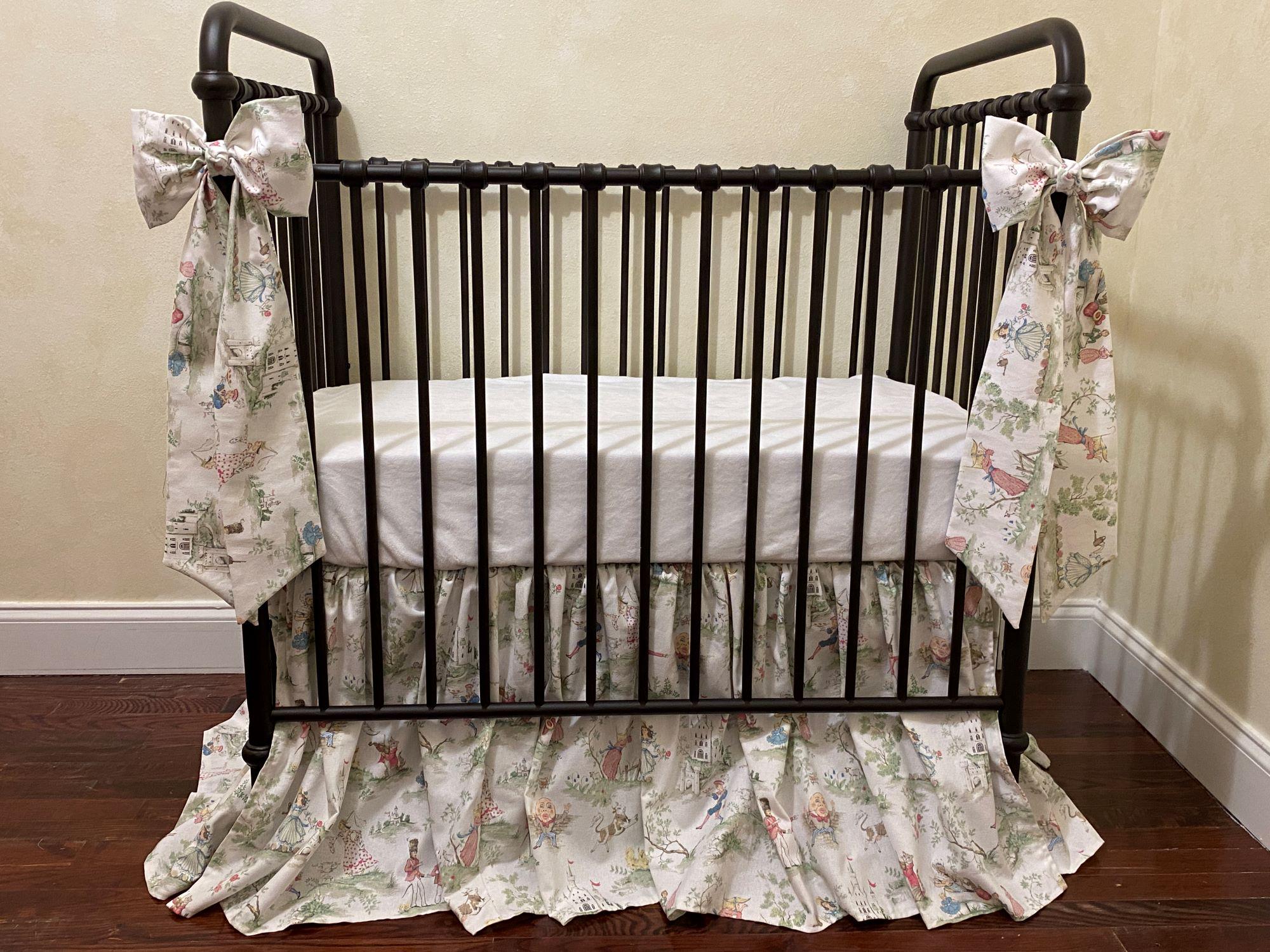 Nursery Rhyme Toile Gathered Crib Skirt - Etsy