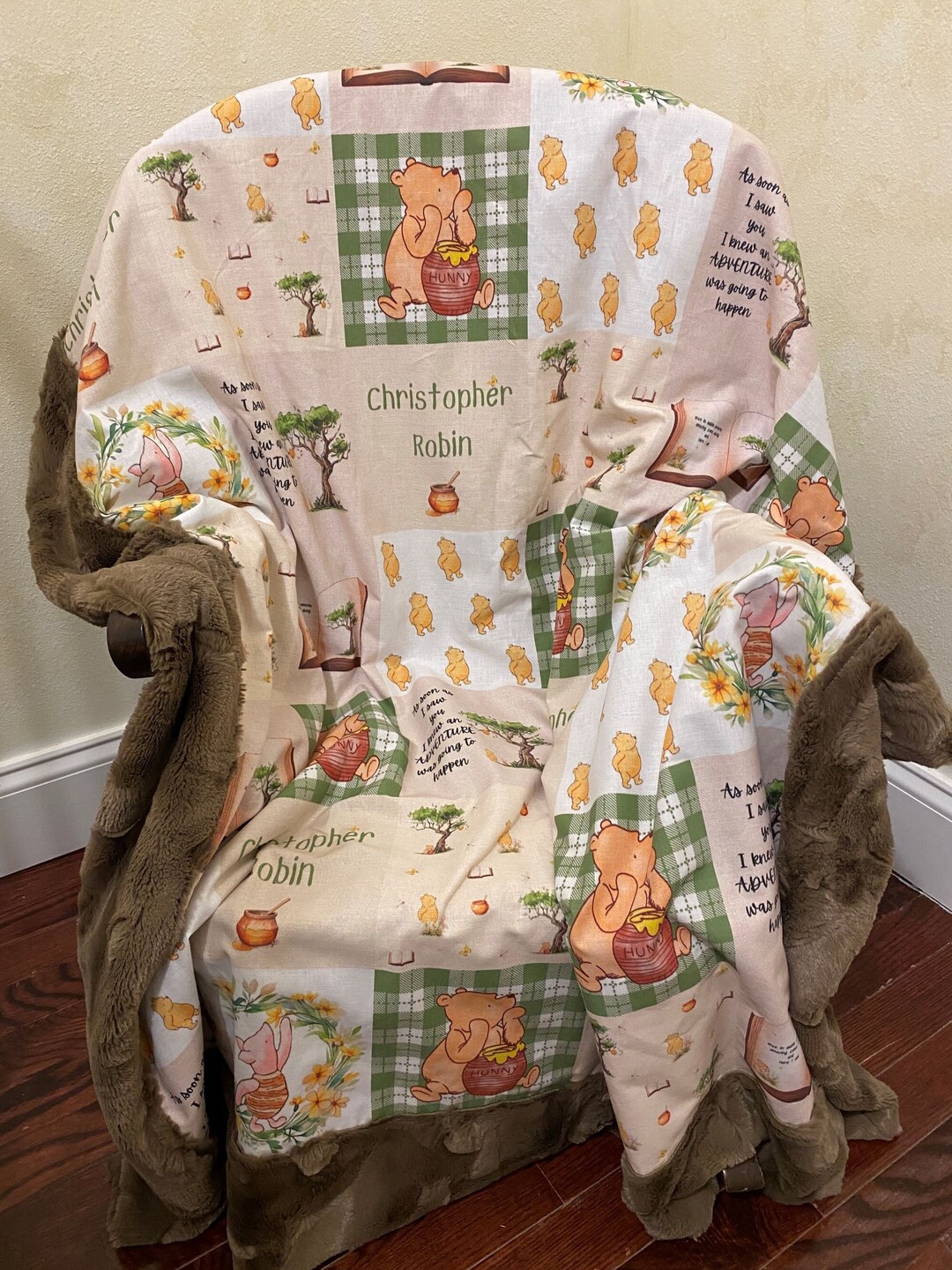 Classic Winnie the Pooh Blanket, Baby Blanket, Toddler Blanket