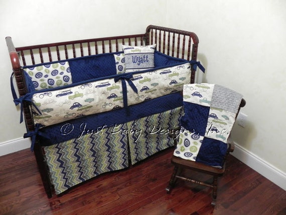 Boy Baby Bedding Set Wyatt Boy Crib Bedding Vintage Cars Etsy