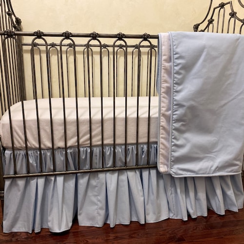 Light Blue Baby Boy Crib Bedding Gathered Ruffled Crib Skirt Etsy