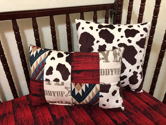 Western Crib Bedding Set Cord Cowboy Baby Bedding Brown Etsy