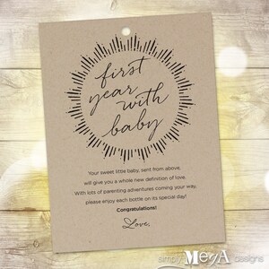 Étiquette principale de panier de vin de jalon de maman — carte de vin de nouvelle maman — cadeau de douche de bébé — jalons de bébé — couronne — 4,5 "x 6 » — TÉLÉCHARGEMENT INSTANTANÉ