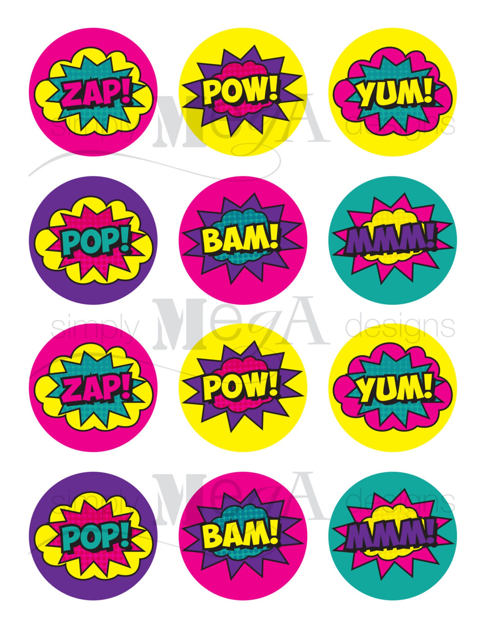 Girl Superhero Cupcake Toppers Printable Superhero Party Etsy