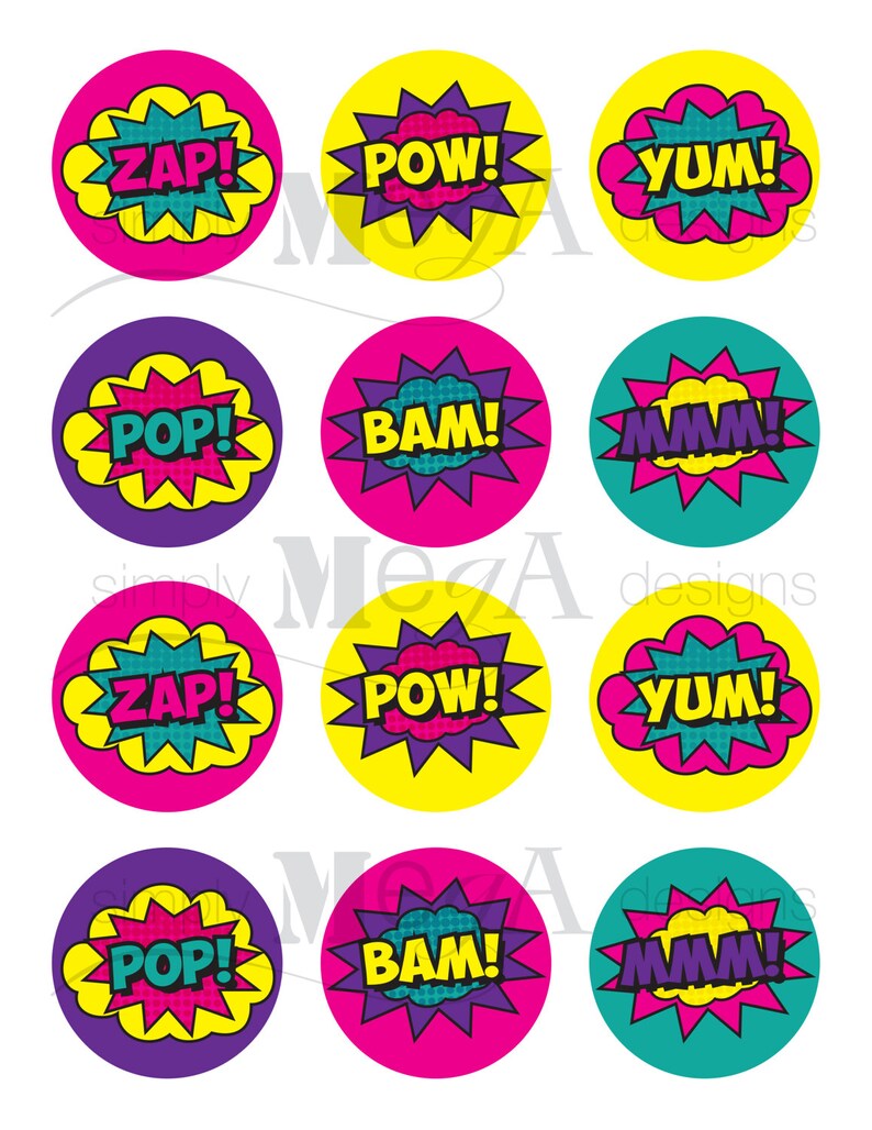 Girl Superhero Cupcake Toppers Printable Superhero Party - Etsy