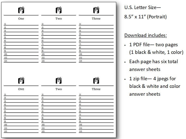 Scattergories - Replacement Answer Sheets - Board Game Printable ...