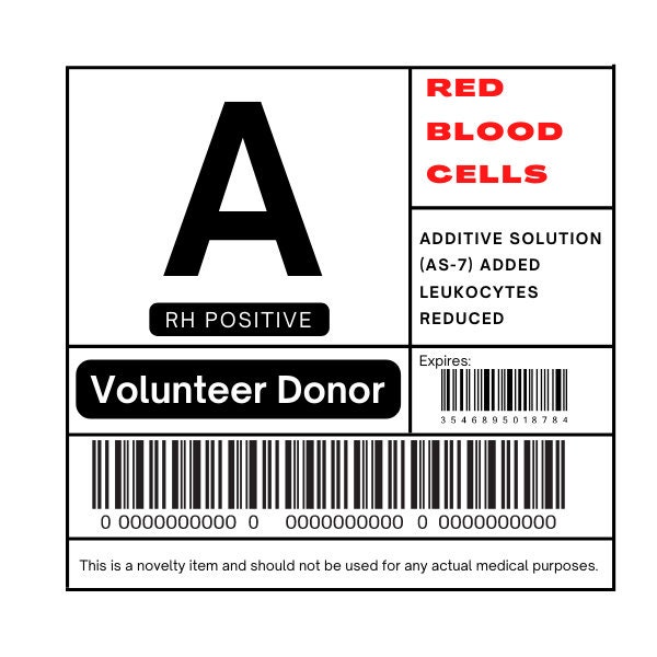 Blood Type Labels - 8 Halloween Printable labels - Digital Download