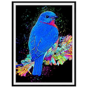 Bluebird Mixed Media Painting Art Print