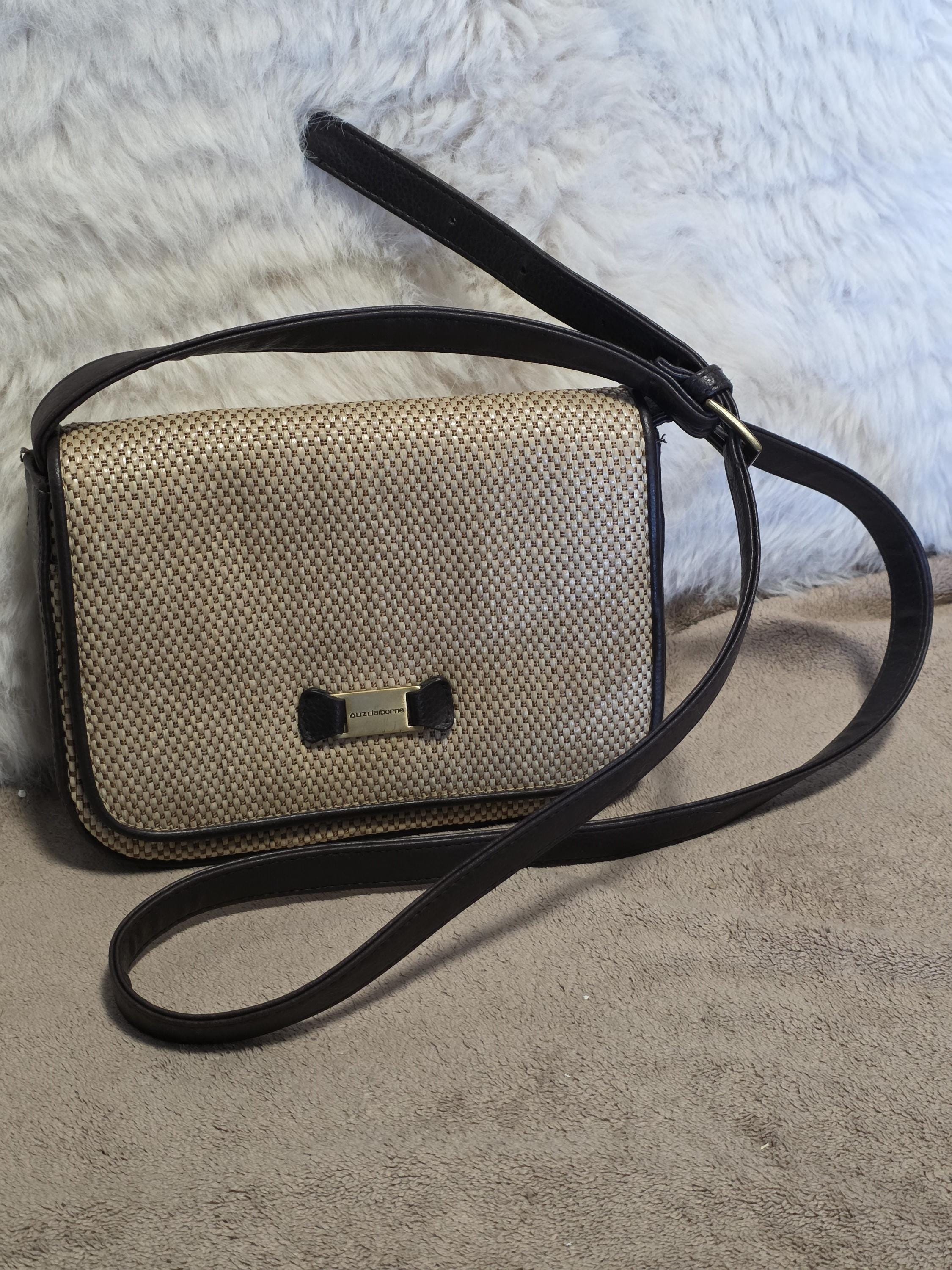 Sac à main seau Liz Claiborne vintage marron doré neuf avec