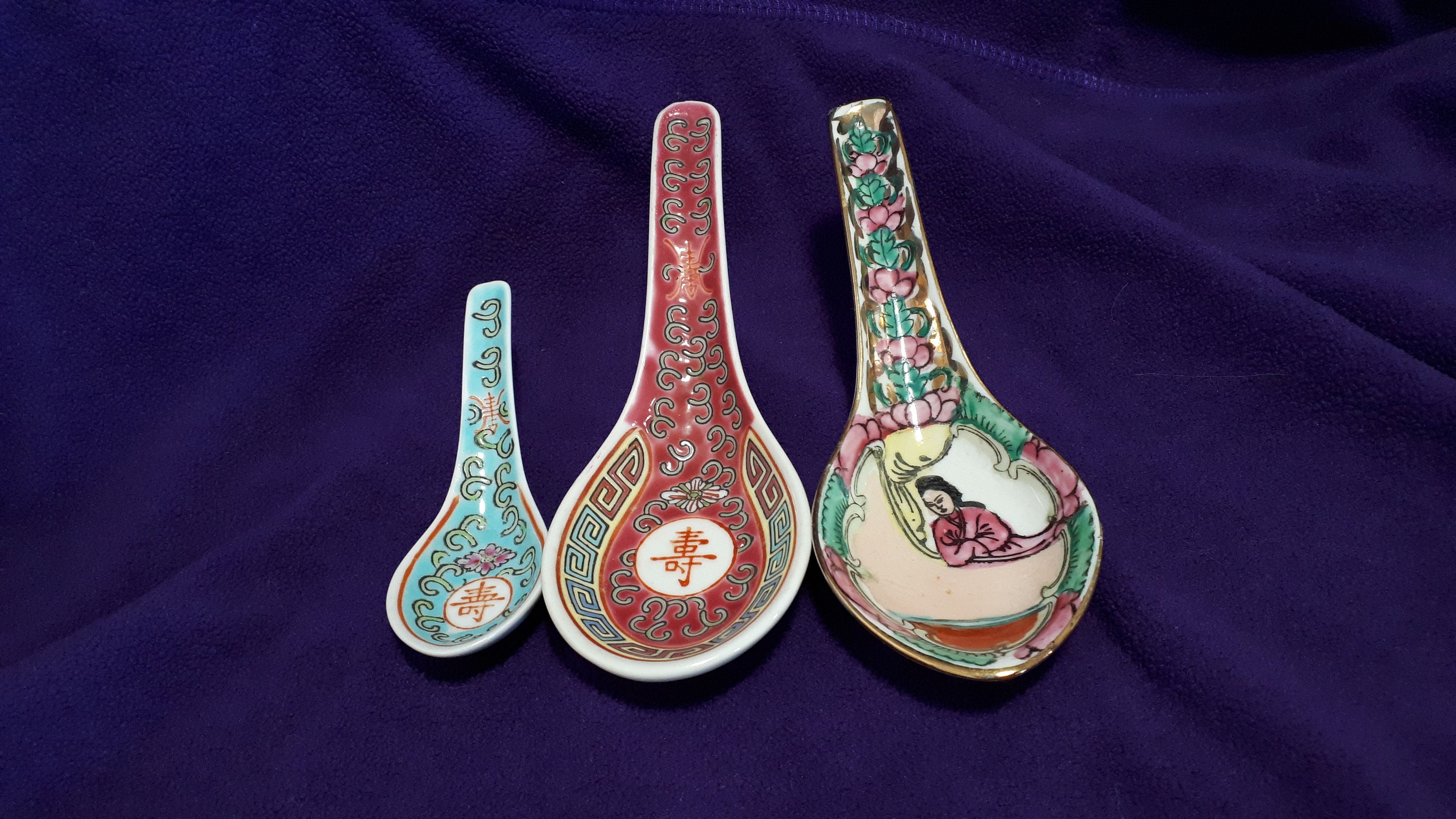Three Vintage Chinese Soup Sauce Spoons Oriental Asian Etsy