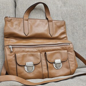 Fossil Leather Sac bandoulière Cognac Sac à main Très propre Fold Over