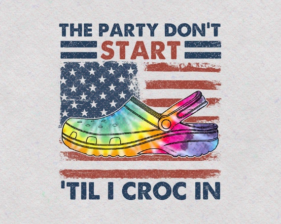 american flag tie dye crocs