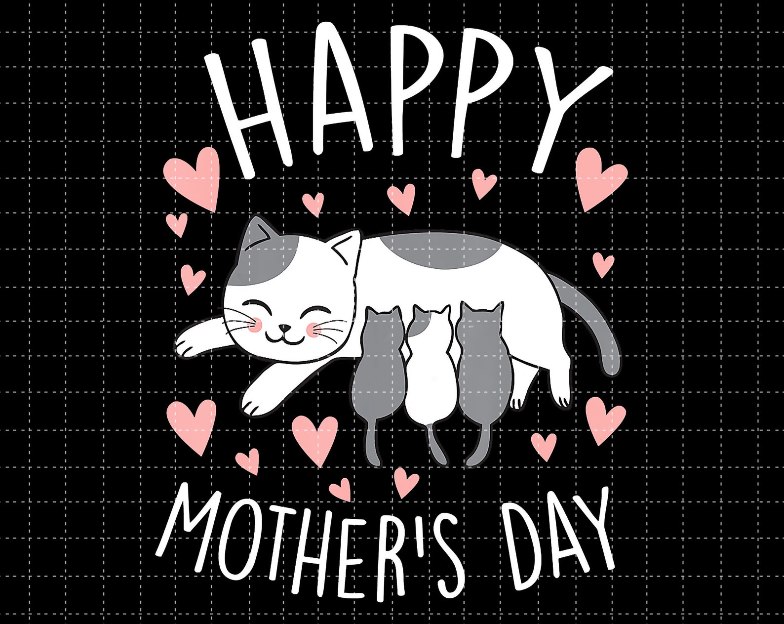 Happy Mothers Day PNG Printable Cat Mom Png Cat Png Cat | Etsy