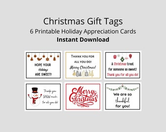 Printable Christmas Tags | Christmas Thank You Tags | Holiday Gift Tags