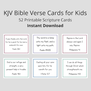 KJV Bible Verse Cards for Kids | Scripture Cards for Families