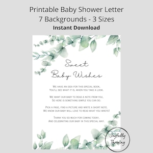 Baby shower boekenbord | Afdrukbaar geheugenboekteken | Gastenboek voor babyshower