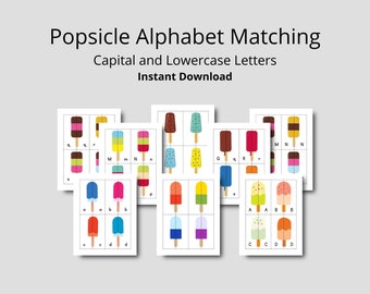 Printable Popsicle Letter Matching | Preschool Alphabet Game | Ice Cream Theme