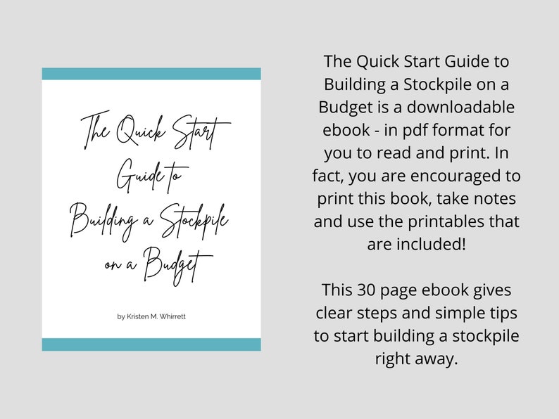 How to Stockpile Quick Start Guide to Building a Stockpile on a Budget Printable Stockpiling Ebook image 2