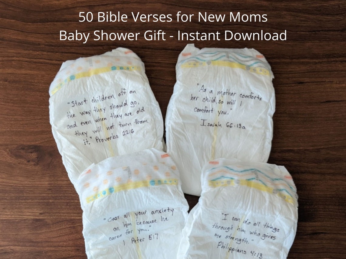 Bible Verses for New Moms Diaper Baby Gift - Etsy
