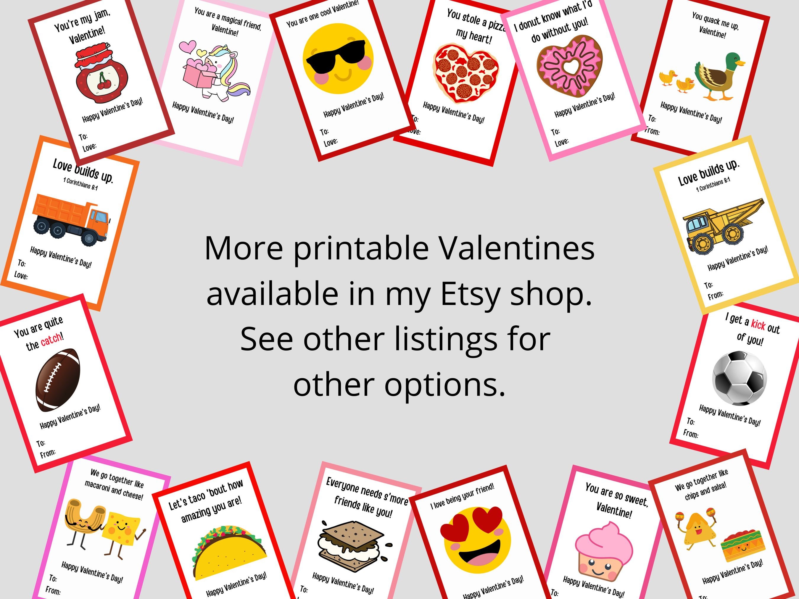 Emoji Printable Valentine Cards Classroom Valentines For Boys Valentines For Kids Etsy