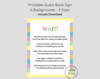 Dr. Seuss Graduation Guest Book Signing Poster Custom Baby Shower Guestbook Printable Digital Download Kindergarten Keepsake Sign Party