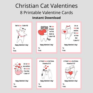 Printable Bible Verse Valentine Cards Christian Valentines Cat Valentines for Kids